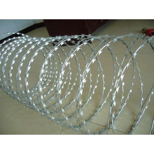 Electro Galvanized Concertina Razor Barbed Wire Razor Tape 12 Gauge in Stock