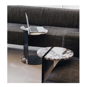 Buy cheap Antioxidant Hotel Coffee Table Iron With Wooden Top Side Table Rock Plate C Type Couch Side Table from wholesalers