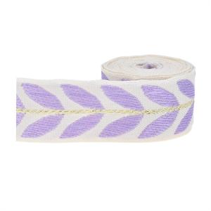 Buy cheap 25mm*2y Jacquard Leaf Ribbon Eco Friendly Christmas Ribbon Wired from wholesalers