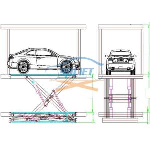 3Ton 3M Double Deck Hydraulic Scissor Car Lift Garage Double Car Elevator For