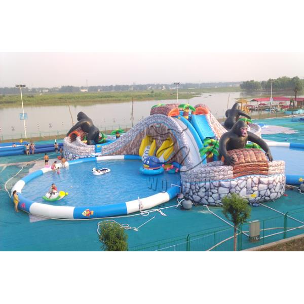 Buy cheap giant funny Inflatable water slide with pool from wholesalers
