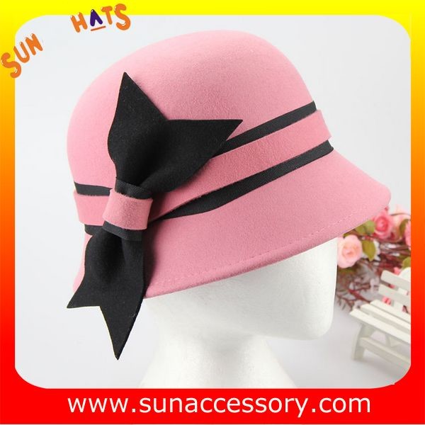 Vintage hot sale cloche hats wholesale for ladies,100% Australia wool felt hats factory