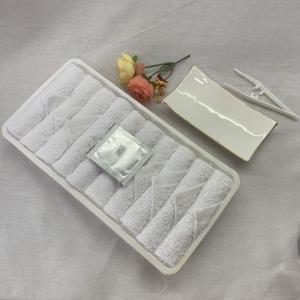 Buy cheap Bleached Hand Oshibori Airline Plain Towel with antiseptic sachet from wholesalers