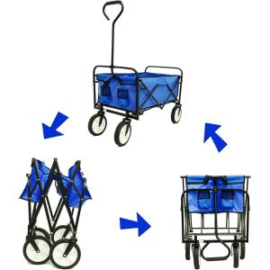 Customized Foldable Wagon Cart Steel Folding Wagon With Practical Hand