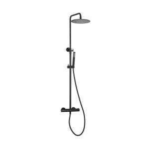 China Matt Black Brass Bath Shower Faucets Thermostatic Temperature Adjustable on sale