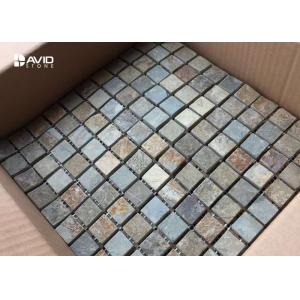 Buy cheap 121 Pcs Elegant Slate Mosaic Tile Sheets , Mosaic Bathroom Tiles Assorted Color from wholesalers