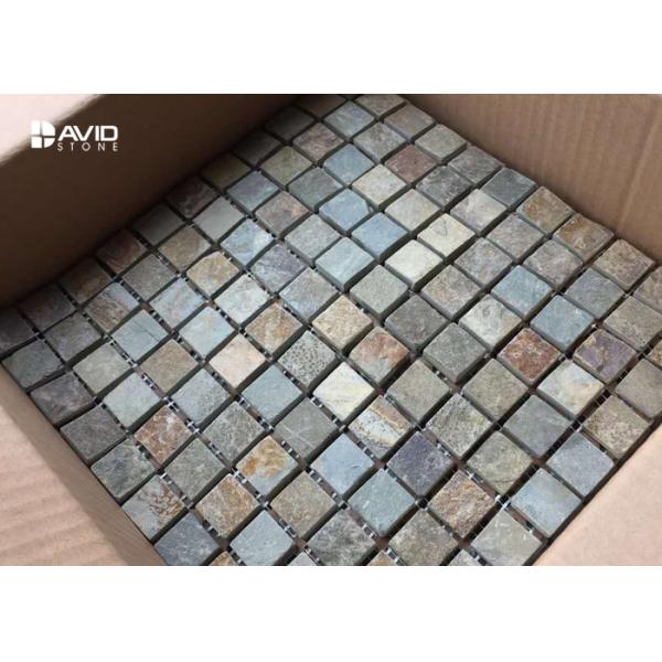 Buy cheap 121 Pcs Elegant Slate Mosaic Tile Sheets , Mosaic Bathroom Tiles Assorted Color from wholesalers