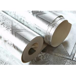 Buy cheap Moisture Proof Modern Removable Wallpaper with Silver Geometric Pattern from wholesalers