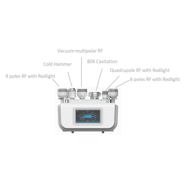 Portable RF Vacuum Cavitation Machine 6 Handles Body Slimming Lipo Laser 80K