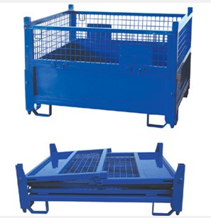 Buy cheap China Warehouse Folding Steel Stackable Wire Mesh Pallet Box from wholesalers