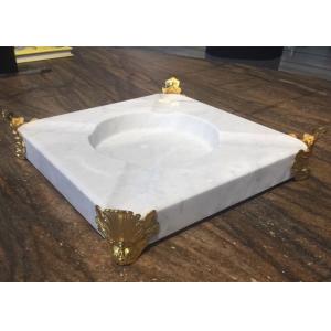 Buy cheap Natural Stone Crafts Marble Stones For Tray Ashtray With Gold Edge from wholesalers