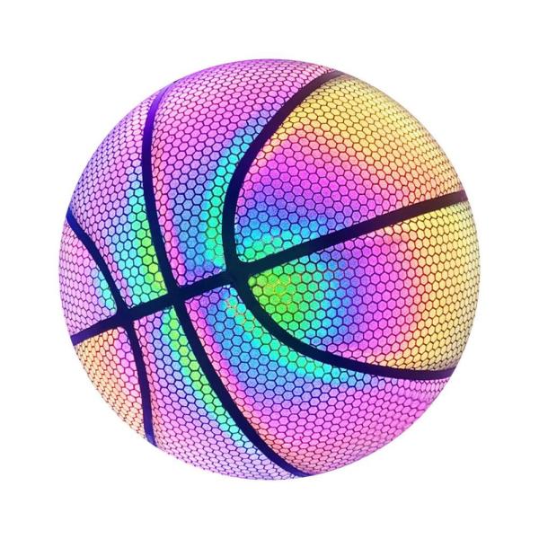Quality Luminous Basketball Ball Holographic Reflective Lighted Flash Ball Glowing Basketball for sale