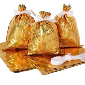 Buy cheap Xmas Drawstring Aluminum Foil Bag Candy Packing 9 Colors from wholesalers