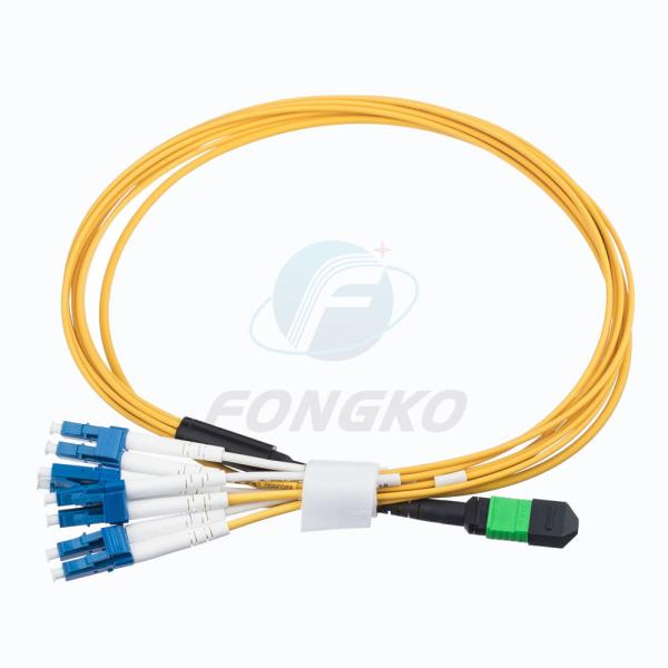 Buy cheap Singlemode 8 Core MPO APC (Female) to LC UPC Duplex Harness Fiber Optic Patch Cord from wholesalers