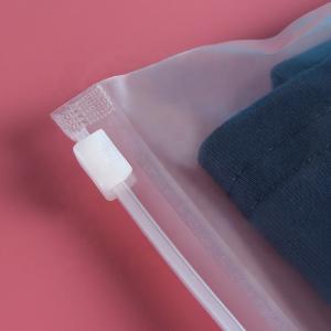 Buy cheap One side transparent one side frosted bag clothing packaging bags plastic zip lock clear plastic bag with zipper from wholesalers