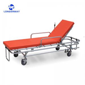 Buy cheap Factory Stainless Steel Adjustable Hospital Patient Transport Emergency Ambulance Stretcher Trolley product