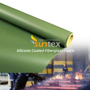 Buy cheap Silicone Coated Fiberglass Fabric with Temperature Resistance -50C to 500C, 400 g/sqm Weight, and 0.3 mm Thickness from wholesalers