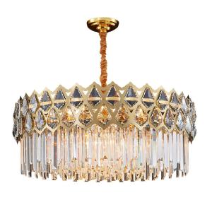 Modern K9 Crystal Chandelier Fixture Empire Style Chrome Finish Elegance