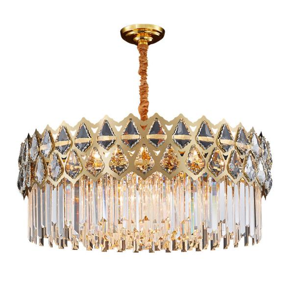 Modern K9 Crystal Chandelier Fixture Empire Style Chrome Finish Elegance
