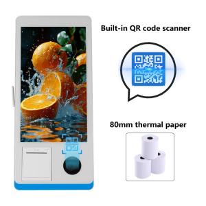Buy cheap Restaurant Self-service Ordering Counter Kiosk Windows 8+128GB Self-service Payment Kiosk with Printer Nfc QR Code Scanner from wholesalers