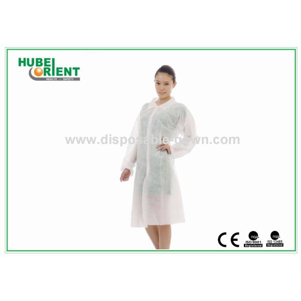 Disposable Protective Nonwoven Lab Coat With Snap Closure