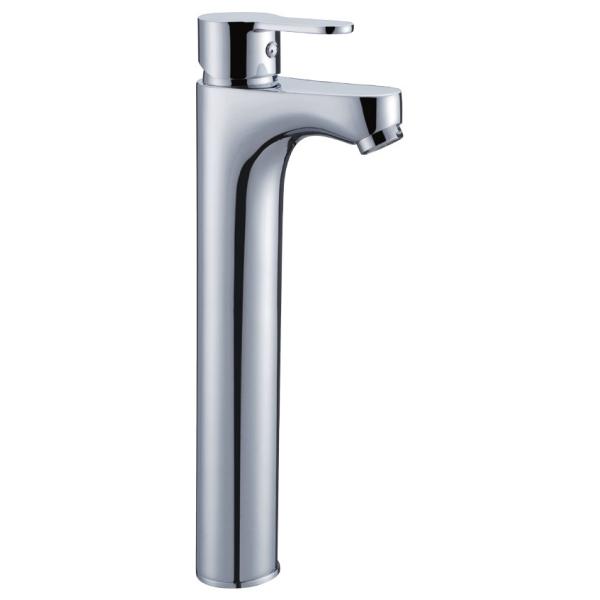 Contemporary Single Hole Basin Mixer with Flat Handle for Counter Basin /