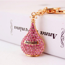 Perfume Bottle Key Chain Ornaments Diamond Studded Irregular Shape
