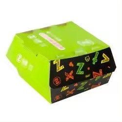 Greasproof Folding Printed Burger Boxes Packaging Take Away ODM