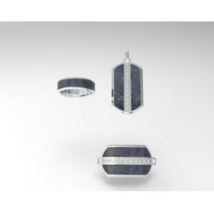 Buy cheap Silver Stainless Steel Carbon Fiber Jewelry Trio with exclusive customization, product