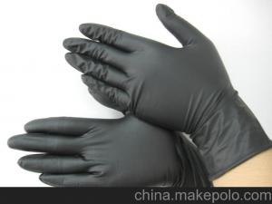 Buy cheap 5g Gram Disposable Nitrile Glove Black Nitrile Exam Gloves Electric Work product