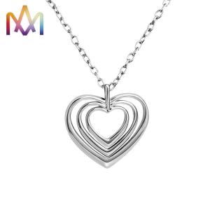Buy cheap ODM Copper Overlapped Hollow Heart Charm With 50CM Chain from wholesalers