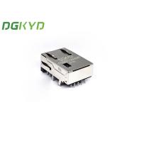 China Dip RJ45 Single Port Connector 8 Pin Modular Jack With Lamp Shield Interface for sale