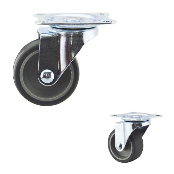 Quality Swivel Rubber Light Duty Casters 66lbs Single Wheel Capacity for sale