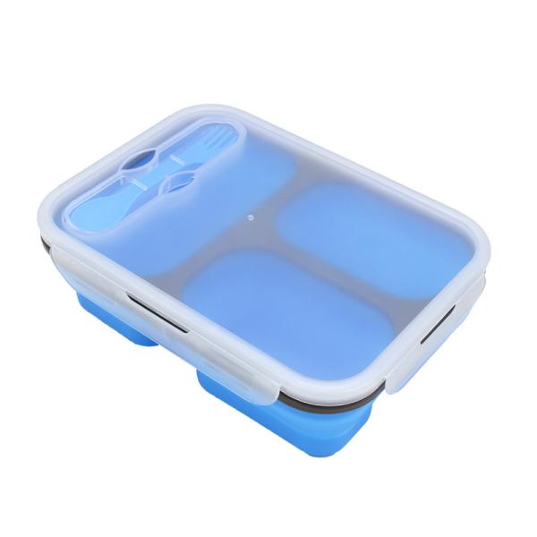 Quality Rectangle 3 Compartment Collapsible Bento Box For Adults for sale