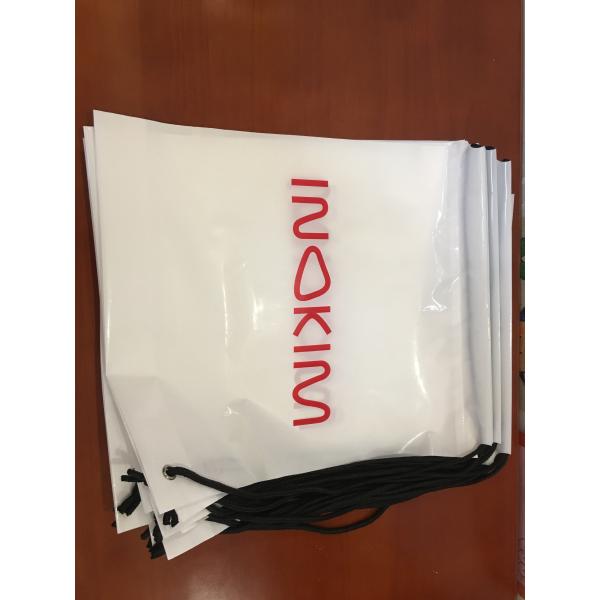 PE Printed Rope Single Shoulder Plastic Drawstring Backpack For Clothes , Gifts , Universal Packaging