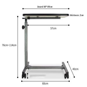 Stainless Steel Adjustable Bedside Table Medical Removable Patient Dining Table