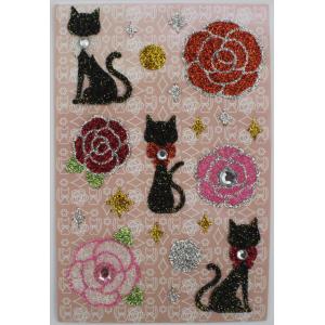 Buy cheap Pinky Rose Cats Glitter Foam Stickers With Shinning Dimond Japanese Style from wholesalers