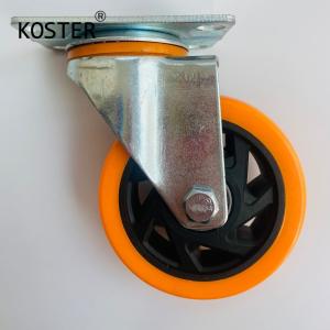 China 2.5inch 100kg PVC PU Industrial Caster Orange Swivel Caster Wheels Customized Request on sale