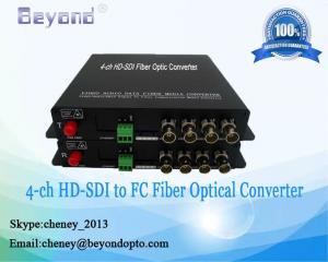 Buy cheap CCTV Cameras HD-SDI video signal to fiber converter,4-ch HD-SDI video with Gbe to fiber extender product