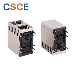 Buy cheap 100/1000Base - T Stacked RJ45 Connectors Diameter 0.46mm Contact Material Phosphor Bronze from wholesalers