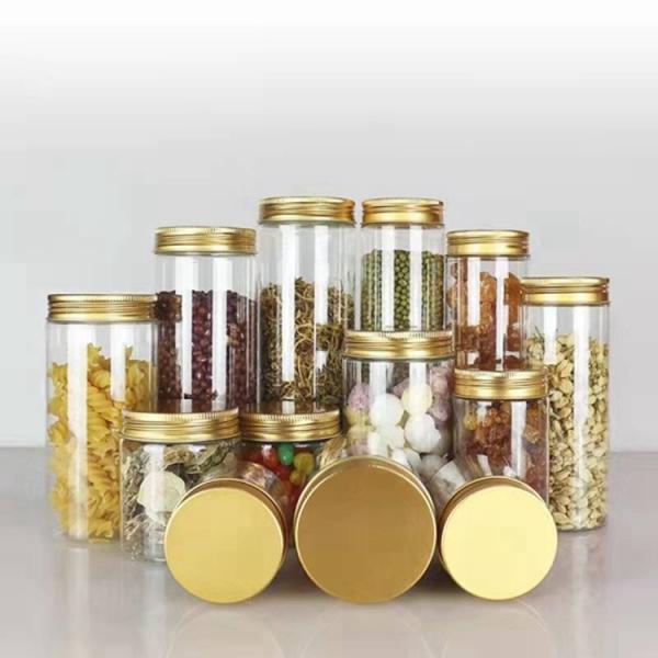 Quality Transparent Aluminium Lid Frosted Plastic Bottles 500g for sale