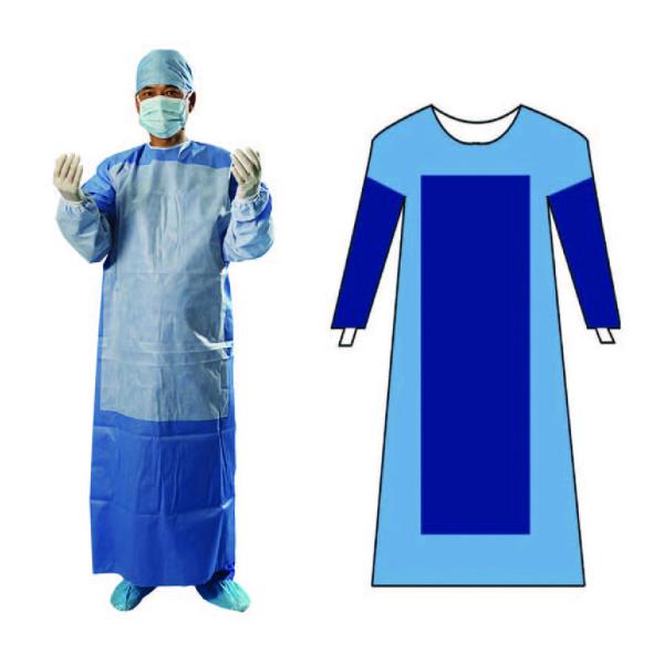 Quality Ultrasonic Welding Reinforced Sms Surgical Gown Large EO Sterilization for sale