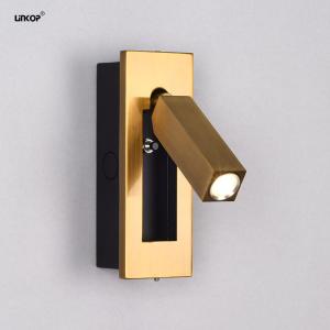 Embedded Wall Light 110V-240V 3W Cree Led Bead Ribbon Switch Gold Wall Lamp