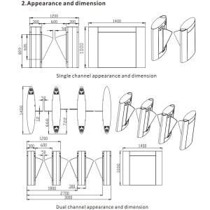 Buy cheap Automatic Entrance Flap Barrier Turnstile Access Control Flap Barrier Gate from wholesalers