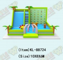 Buy cheap Tropical Inflatable Playground Fun Zone Customized Obstacle Climb from wholesalers
