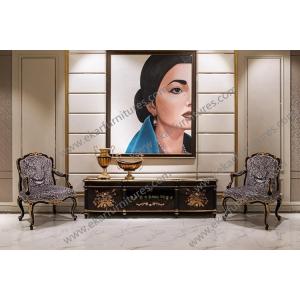 Buy cheap Wall Tv Unit Tv Showcase image Designs Black Lacquer Tv Stand Teak Cd Rack TR-028A from wholesalers