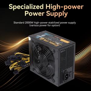 8 GPU Mining Rig Slot Mainframe With High Power Supply And Four Cooling Fan