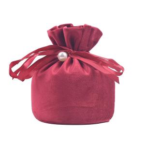 Buy cheap Round Bottom Small Velvet Fabric Drawstring Gift Bags 10x15cm from wholesalers