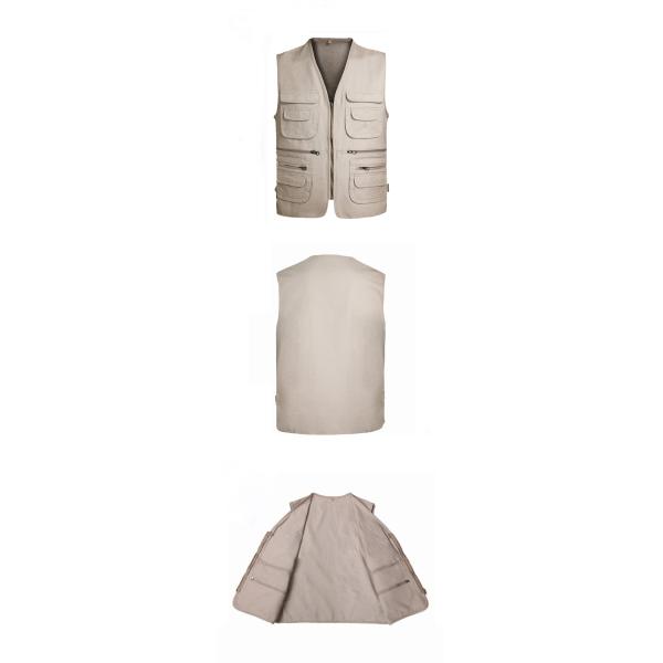 Causal Multi-pocket Sleeveless Oversize Top Utility Waistcoat V-neck Cardigan Zipper Biker Vest Men Hiking Fishing Vests