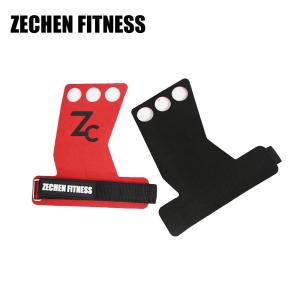 Buy cheap WOD Crossfit Hand Grips 3hole Red Suede Microfiber Leather For Pull Ups Muscle Ups from wholesalers